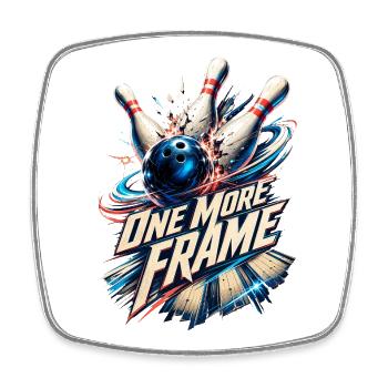 One More Frame Bowling - Viereckiger Kühlschrankmagnet - Weiß - Vorne