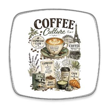Vintage Pariser Collage-Kaffeekultur - Viereckiger Kühlschrankmagnet - Weiß - Vorne