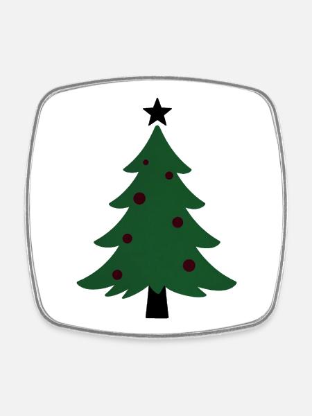 Sapin de Noël Minimal Green - Magnet carré - blanc
