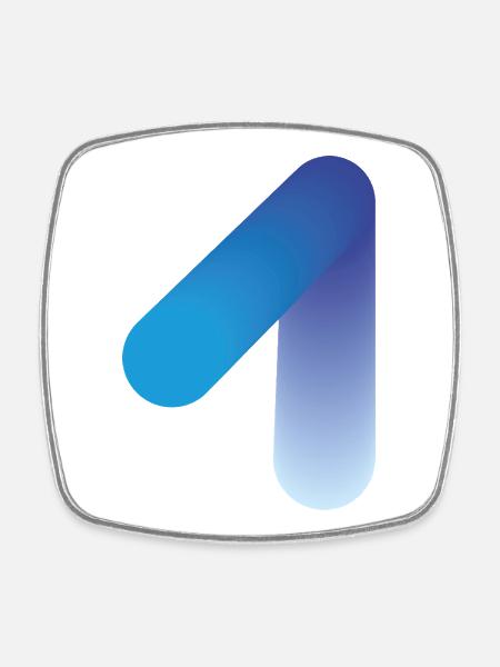 Abstract 1, modern & digital - Square fridge magnet - white