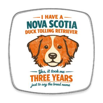 Retro Nova Scotia Duck Tolling Retriever Spruch - Viereckiger Kühlschrankmagnet - Weiß - Vorne