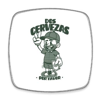 Dos Cervezas Por Favor Retro  - Magnet carré - blanc - Devant