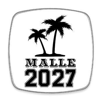 Malle 2027 - Magnet carré - blanc - Devant