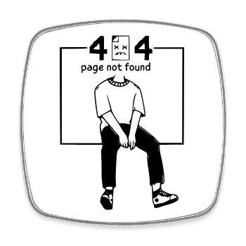 Geek-Humor – Fehler 404 - Viereckiger Kühlschrankmagnet - Weiß - Vorne