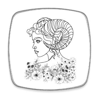 Aries Woman – Astrology Gift - Square fridge magnet - white - Front