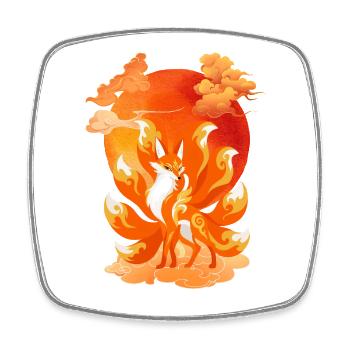 Nine-Tailed Fox – Original Gift - Square fridge magnet - white - Front