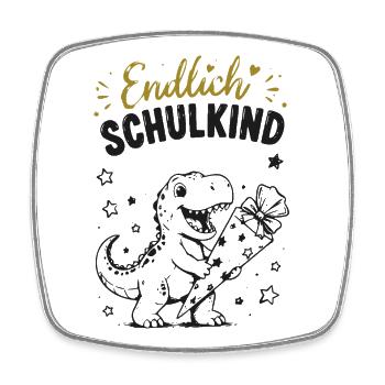 Endlich Schulkind - Viereckiger Kühlschrankmagnet - Weiß - Vorne