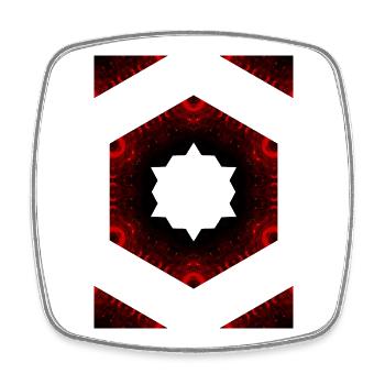 Fire Kaleidoscope Hexagon Pattern - Square fridge magnet - white - Front