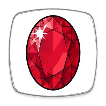 Ruby Facets Jewel Pattern - Square fridge magnet - white - Front