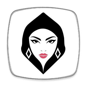 BW Woman Geometric Beauty That Commands Attention - Square fridge magnet - white - Front
