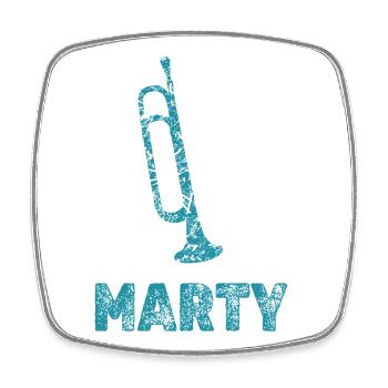 Marty as Trumpets - Square fridge magnet - white - Front