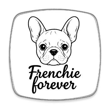 Frenchie forever - 002 - Square fridge magnet - white - Front