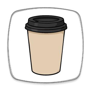 Blank Takeaway Coffee Cup Sticker Design - Square fridge magnet - white - Front