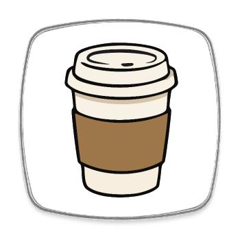 Blank Takeaway Coffee Cup Sticker Design - Square fridge magnet - white - Front