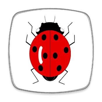 Ladybug - Square fridge magnet - white - Front