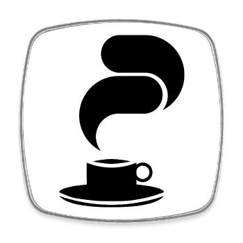 Black Coffee Mug – Minimalist Illustration - Square fridge magnet - white - Front