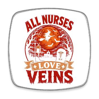 Nurse Nurse Halloween - Square fridge magnet - white - Front