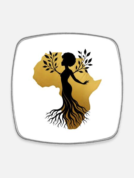 Africa Women – Roots Gift - Square fridge magnet - white