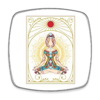 Zen Chakras – Meditation Gift - Square fridge magnet - white - Front