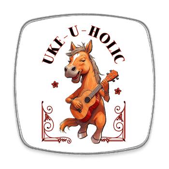 Uke-u-holic Horse - Magnet carré - blanc - Devant