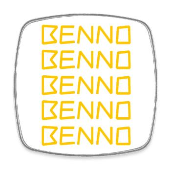 Benno - Square fridge magnet - white - Front