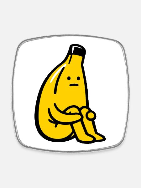 Banana Lover Humor Fruit - Square fridge magnet - white
