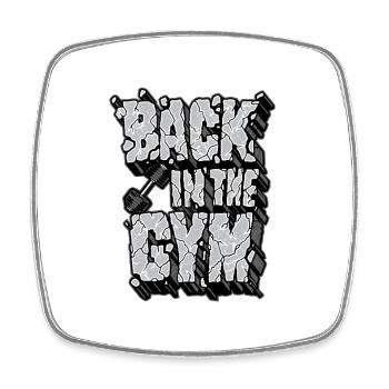Retour à la salle – Statement Design d’entraînement fitness - Magnet carré - blanc - Devant
