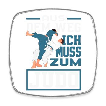 Aus Dem Weg Ich Muss Zum Judo Training - Viereckiger Kühlschrankmagnet - Weiß - Vorne