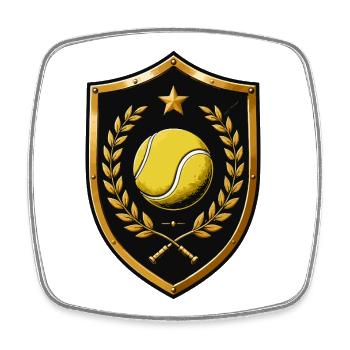 Couronne de bouclier de tennis - Magnet carré - blanc - Devant