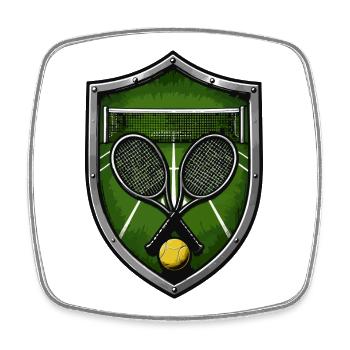 Tennis Shield with Rackets - Square fridge magnet - white - Front