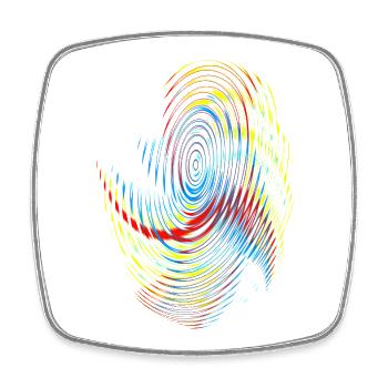 Rainbow Spiral Neon Pattern - Square fridge magnet - white - Front