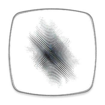 Color Fingerprint Circles - Square fridge magnet - white - Front