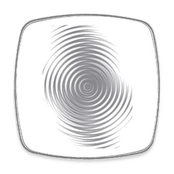 Gray Circle Spiral Zen Pattern - Square fridge magnet - white - Front