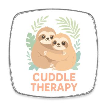 Cuddle Therapy: Cute sloths in the jungle - Square fridge magnet - white - Front