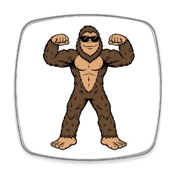 Bigfoot Muscular Dark Glasses - Square fridge magnet - white - Front