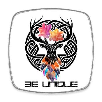 Kaléidoscope à esprit tropical de l’hibiscus - Magnet carré - blanc - Devant