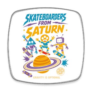 Skateurs de Saturne - Magnet carré - blanc - Devant