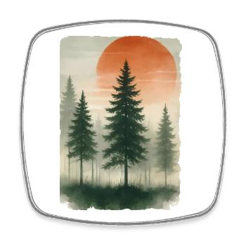 Aquarelle vintage de coucher de cheval forestier - Magnet carré - blanc - Devant