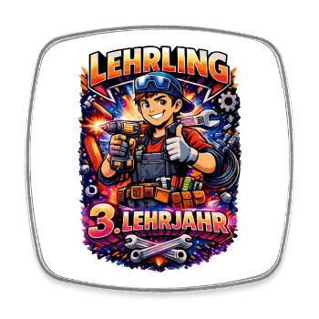 3. Lehrjahr - Ich kann es. - Viereckiger Kühlschrankmagnet - Weiß - Vorne