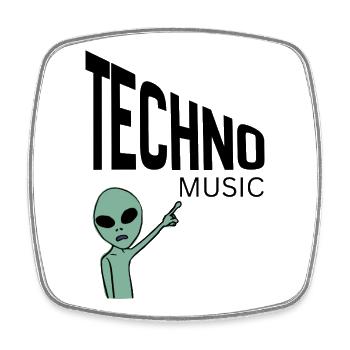 Green Alien Pointer - Square fridge magnet - white - Front