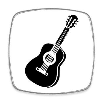 Musique de guitare Musique Musique Musique Groupe de musique - Magnet carré - blanc - Devant