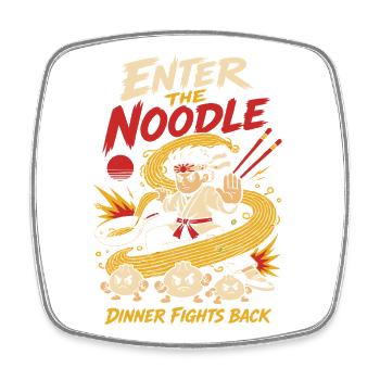 Voici l’humour des ramen d’arts martiaux aux nouilles - Magnet carré - blanc - Devant