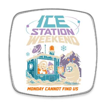 Eisstation Wochenende Winter Humor - Magnet carré - blanc - Devant