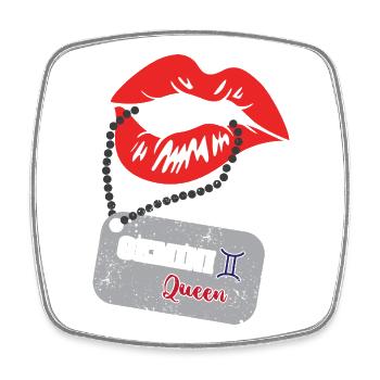 Zodiac sign Gemini - Square fridge magnet - white - Front