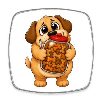 Obsession des bocs de friandises pour chiens qui bavent - Magnet carré - blanc - Devant