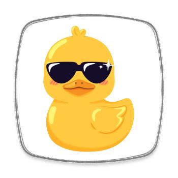 Sonnenbrillen-Ente für den Sommer - Viereckiger Kühlschrankmagnet - Weiß - Vorne