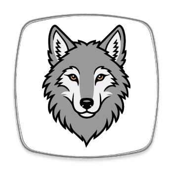 Grauer Wolf Kopf Wildnis Natur Tier - Viereckiger Kühlschrankmagnet - Weiß - Vorne