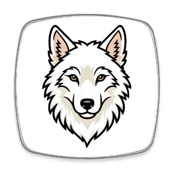 Arctic Wolf Head Arctic Wilderness Nature - Square fridge magnet - white - Front