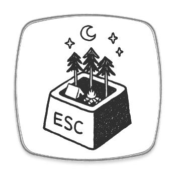  ESC-ape to the wild - Viereckiger Kühlschrankmagnet - Weiß - Vorne