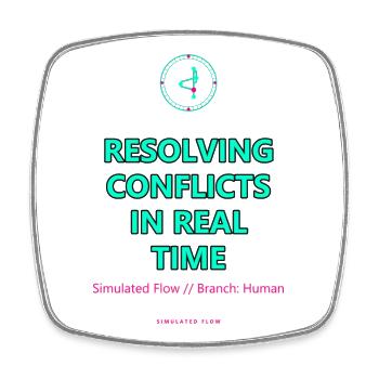 Resolving Conflicts In Real Time · helle Kleidung - Viereckiger Kühlschrankmagnet - Weiß - Vorne